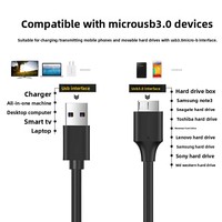 Kabel Data USB3.0 Tipe-C Micro USB High-Speed 5Gbps untuk Hard Drive, Konektor USB-A ke Micro USB untuk Transfer Data HDD Mobile