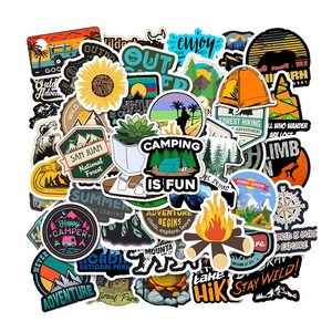 Adesivi per Campeggio, Escursionismo e Avventura all'Aperto, Adesivi Impermeabili per Natura, Viaggi e Campeggio Estivo - Product Image 1