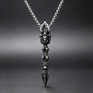 Yunnique – collier avec pendentif Vajra en acier titane, unisexe, forme d'épée géométrique, JD215 - Product Image 2