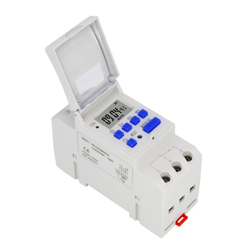 Weekly 7 Days Programmable Digital TIME SWITCH Relay Timer Control AC 220V 230V 110V 24V 12V 16A 30A Din Rail Mount