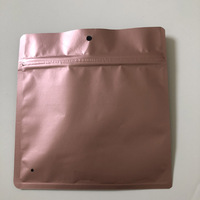Sacs en papier laminé refermables personnalisés avec logo imprimé, doublure en feuille d'or rose, fermeture éclair, recyclables, pour vêtements et chaussettes