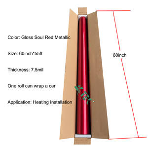Vinilo para Envolver Autos Rojo Metálico Brillante PET, Rollo <span class=keywords><strong>de</strong></span> Vinilo para Envolver Autos con Cambio <span class=keywords><strong>de</strong></span> Color Rojo PPF, Envío Rápido - Product Image 2