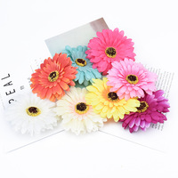 Bunga Gerbera Daisy Kuning Oranye Musim Gugur yang Elegan, Bunga Sutra Imitasi untuk Corsage Pergelangan Tangan, Jepit Rambut, dan Pajangan Vas