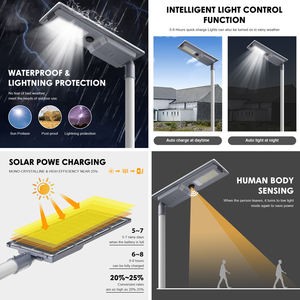 Lampadaire <span class=keywords><strong>solaire</strong></span> intelligent LED Gaocheng, éclairage extérieur en aluminium intégré, alimentation CC, batterie améliorée - Product Image 4