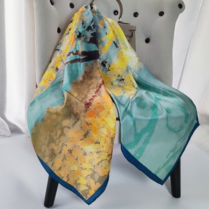 Foulards en Soie Persolize Personnalisé 180X110 cm Impression Hijab Cheveux en Soie Imprimé 100% Foulard en Soie - Product Image 2