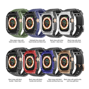 Custodia per PC Sport in gomma Silicone Correa per Iwatch bracciale custodia traspirante + cinturino per Apple Watch Ultra2 49mm Kit di modifica - Product Image 2