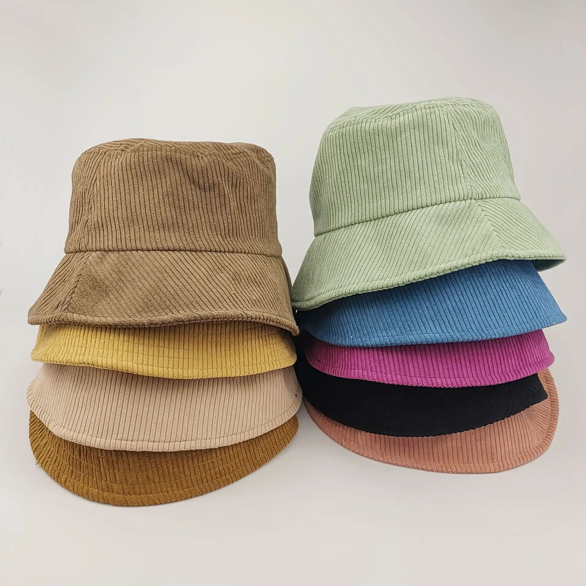 Xinglan 2023New wholesale cheap fashion hot sale low moq corduroy bucket hat wide brim bucket hat and cap