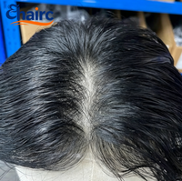Système capillaire extra fin pour hommes, en cheveux indiens bouclés, 100 % naturels, avec dentelle frontale, 0,02-0,03 mm, léger pour un usage quotidien