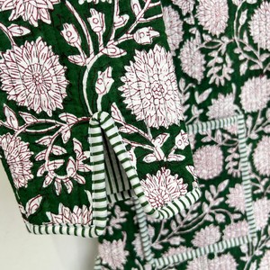 Chemise de nuit d'été pour femme à imprimé animal, 100 % coton, manches longues, longueur intégrale, douce, décontractée, col en V, broderie machine, vêtement de nuit - Product Image 2