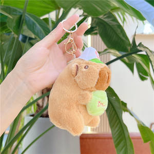 Capybara Llaveros de felpa Cross Dressing Mochila Comida Hamburguesa Papas fritas Pirata Chef Animal Juguetes - Product Image 6