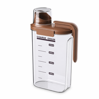 Conteneur de rangement pour cuisine personnalisé de 2500 ml, boîte de distribution de céréales en plastique hermétique avec double loquet et longue poignée