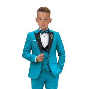 2025 nuovi ragazzi tinta unita abito fiore blu semplice Casual stile formale Blazer abbigliamento <span class=keywords><strong>per</strong></span> <span class=keywords><strong>bambini</strong></span> Set <span class=keywords><strong>per</strong></span> matrimoni compleanni <span class=keywords><strong>vacanze</strong></span> - Product Image 2