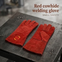 Gants de soudage en cuir de vachette pleine fleur, couleur personnalisée, épais, isolants thermiquement, antidérapants, pour travaux à haute température, vente en gros