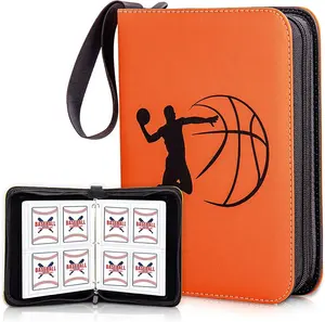 Porta-cartão de basquete para futebol, 400 bolsos personalizados, compatível com nba, basquete, cartões de negociação e mtg, de jogos, etcs