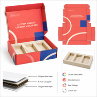 Boîte d'expédition en carton ondulé E-Flute brillant personnalisée avec logo pour l'expédition et la vente au détail de maquillage