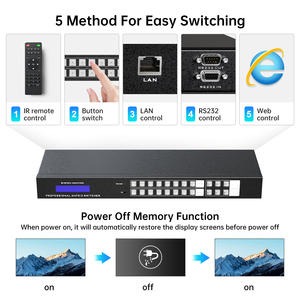 Saklar Matriks <span class=keywords><strong>HDMI</strong></span> 8x8 dengan Kontrol Web & Ekstraktor <span class=keywords><strong>Audio</strong></span> 3.5mm, Saklar/Pemisah Matriks <span class=keywords><strong>HDMI</strong></span> 4K@30Hz 8 masuk 8 keluar - Product Image 4