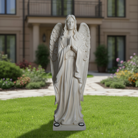 Statue d'ange chrétienne religieuse pour jardin, grande, en résine, alimentée par énergie solaire, avec LED, résistante aux intempéries, pour extérieur