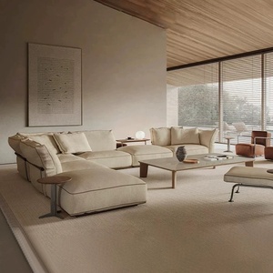 2025 Ý Sang Trọng Flexform Thiết Kế Hàng Thẳng Camelo Cắt Sofa Thiết Lập Ánh Sáng Da Vải Cho Phòng Khách Giường - Product Image 2