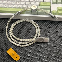 Câble de clavier mécanique personnalisé DIY, câble tressé plaqué argent, câble de données pour téléphone portable, ordinateur, clavier de jeu