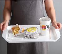 Plateau de service rectangulaire en mélamine blanc de 17 pouces, grand format, personnalisé, écologique, pour la restauration et les bars
