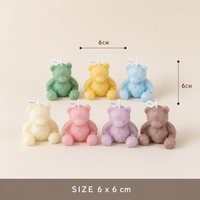 Niedrigpolyedrische Bärenform Duftkerze Facettenschliff Pastellfarben Sojawachs Individueller Duft Wohndekor Geschenk für Kinder
