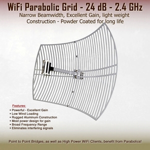 Antenne WiFi Grid 2.4G 24dBi, portée WiFi de 10 km - Product Image 6