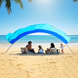 Toldo de playa de apertura rápida 500x300cm, carpa de nailon con energía eólica para protección solar en exteriores - Product Image 5
