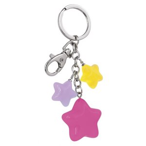 Portachiavi in Acrilico a Forma di Stella Fucsia, Moschettone Promozionale con Design Unico, Senza Confezione Inclusa - Product Image 1