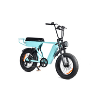 Vélo électrique urbain à longue autonomie, pneus larges de 20 pouces, batterie 48V 15Ah/20Ah, moteur 250W/750W, cadre à tube descendant, en stock dans l'UE et aux États-Unis.