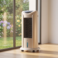 Climatiseur portable sur pied sans pales, silencieux, en plastique, avec télécommande électrique, 3 vitesses, pour maison et garage