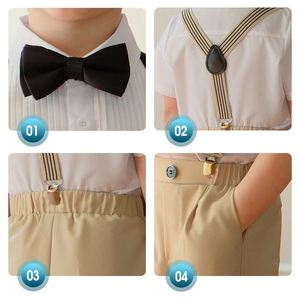 2024 été mariage bébé cérémonie formelle robe de smoking enfants anniversaire photographie ensembles soirée costumes enfants garçons vêtements - Product Image 4