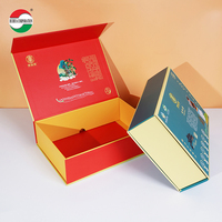 Boîte cadeau personnalisée en carton ondulé carré pour thé et vin, en matériaux recyclés, avec pelliculage mat, pour gâteaux de lune de forme unique