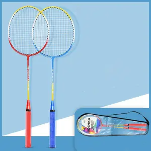 2PCS Professional Badminton Rackets 28 POUDS IRON ALLOY Training Reserve Badminton Racquet With Barbap