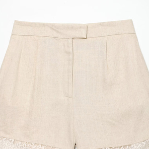 SHENZHU <span class=keywords><strong>Femme</strong></span> Nouveauté Été 2026 Shorts Décontractés <span class=keywords><strong>Chic</strong></span> et Tendance en Dentelle Taille Haute Unis Plissés pour <span class=keywords><strong>Femme</strong></span> - Product Image 3