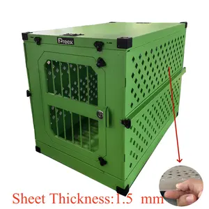 Large Portable Aluminum Green 48" Dog Cages Collapsible Travel Folding Dog Kennel Crate
