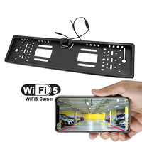 Caméra de voiture cachée étanche grand Angle sans fil 5G Wifi rétroviseur plaque d'immatriculation européenne 720P