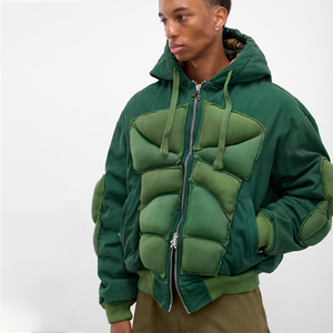 Felpe con Cappuccio Imbottite Personalizzate per Uomo, Vendita all'Ingrosso, con <span class=keywords><strong>Zip</strong></span> e Fodera in Pile, Oversize - Product Image 3