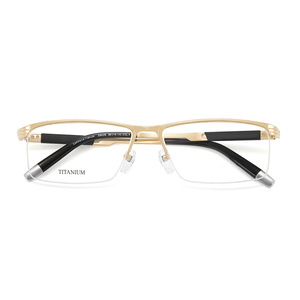 Lunettes de vue pour hommes Commerce Titanium S9028, demi-monture rectangulaire, légères, en titane pur, origine Shenzhen - Product Image 1