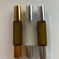 Rouleau double vide de 10 ml pour flacon d'huile essentielle, parfum unique ambré, couvercle en aluminium sérigraphié or/argent/noir