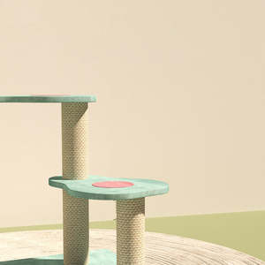 Arbre à <span class=keywords><strong>chat</strong></span> multi-niveaux avec lit intégré et griffoir en sisal, design pastoral avocat, pour petits espaces - Product Image 5