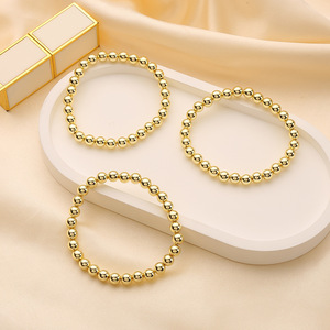 Wholesale 4mm 6mm Gold Silver <strong>Beads</strong> Elastic <strong>Bracelet</strong> Black Hematite Energy Natural Stone Beaded <strong>Bracelets</strong> For Men Women - Product Image 6