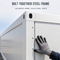 Maison conteneur préfabriquée en kit, cabine modulaire en acier galvanisé avec panneaux sandwich pour camp de travail et chantier de construction