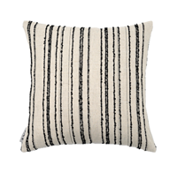 Coussin décoratif neutre en lin pour la maison, mélange de fibres, rayures incrustées de fils dorés, pour canapé et chambre à coucher