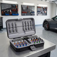 KEJIAN – Kit d'outils à main professionnel 33-en-1 avec tournevis à cliquet multifonction, embouts magnétiques en acier S2 et anneaux colorés