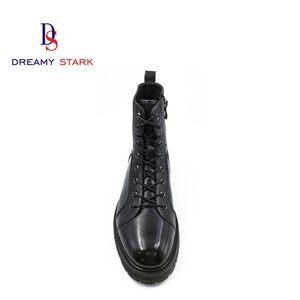 Nuevas Botas de Lona con Cordones para Hombre, Otoño/Invierno, de Cuero Genuino, Formales, Casuales, Negras, para Boda, Cómodas, Transpirables, Antideslizantes - Product Image 2