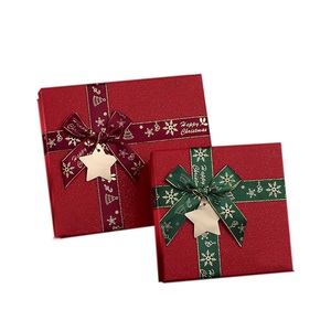 Yiwu Custom Christmas Packaging Red Large Gift Box with Bowknot