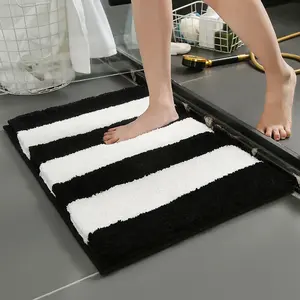 柔软矩形超细纤维蓬松浴室地毯涤纶柔软簇绒纱门垫防滑超吸水浴垫