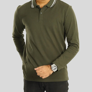 Camisas de Manga Larga para Hombre, 100% Algodón, Tejido Jersey Sólido, Estilo Deportivo, Informal, Ecológico - Product Image 6