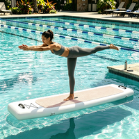 Plateforme de yoga flottante gonflable portable, large planche de yoga rectangulaire pour exercices aquatiques en extérieur, tapis de fitness