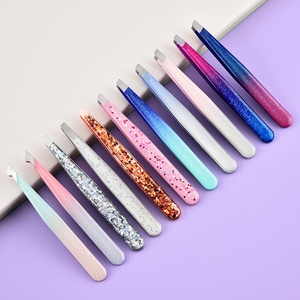 Pinzas de Acero Inoxidable para <span class=keywords><strong>Cejas</strong></span>, Juego de 96 Pinzas con Punta Inclinada para Depilación, Herramientas de Belleza - Product Image 2